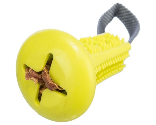 Іграшка для собак Trixie Дзвіночок з мотузкою для ласощів 11×22 см (гума) (4011905334127)