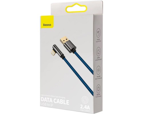 Дата кабель USB 2.0 AM to Lightning 2.0m CACS 2.4A 90 Legend Series Elbow Blue Baseus (CACS000103)