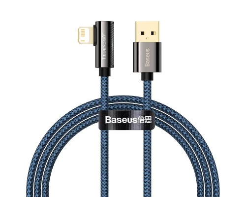 Дата кабель USB 2.0 AM to Lightning 2.0m CACS 2.4A 90 Legend Series Elbow Blue Baseus (CACS000103)