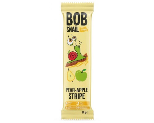 Цукерка Bob Snail Равлик Боб Яблуко Груша, страйп, 14 г (4820206080714)