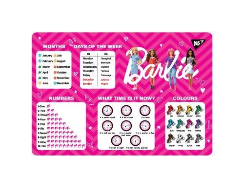 Підкладка настільна Yes Barbie англійська (492056)