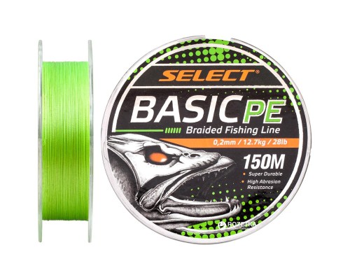Шнур Select Basic PE 150m Light Green 0.20mm 28lb/12.7kg (1870.18.17)