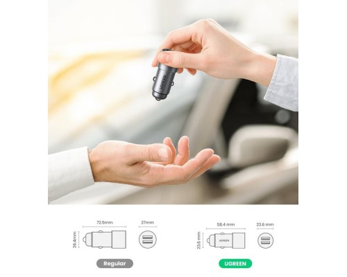 Зарядний пристрій Ugreen USB-A Dual 24W QC Grey (CD130) (50592)