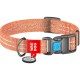 Нашийник для тварин WAUDOG Re-cotton з QR паспортом світловідбивний Ш 25 мм Д 33-49 см помаранчевий (02924)