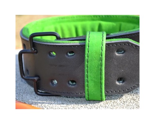 Атлетичний пояс MadMax MFB-302 Quick Release Belt шкіряний Black/Green XL (MFB-302_XL)