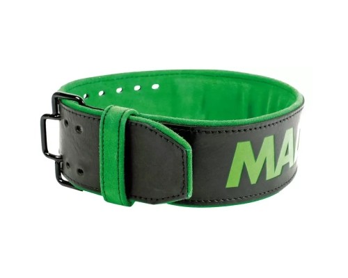 Атлетичний пояс MadMax MFB-302 Quick Release Belt шкіряний Black/Green XL (MFB-302_XL)