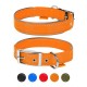 Нашийник для тварин Dog Extreme подвійний зі світловідбиваючою вставкою Ш 25 мм Д 38-48 см помаранчевий (67044)