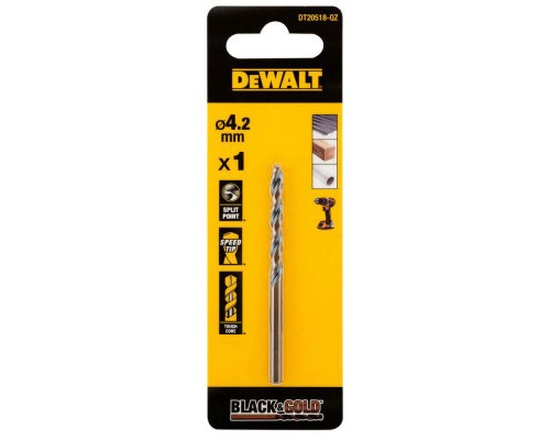 Свердло DeWALT по металу Black & Gold, HSS-G, 4.2 х 75 х 43 мм (DT20518)