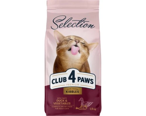 Сухий корм для кішок Club 4 Paws Selection Преміум З качкою та овочами 1.5 кг (4820215369145)