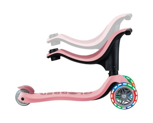 Самокат Globber Go Up Sporty Led пастельно-рожевий (452-710-4)