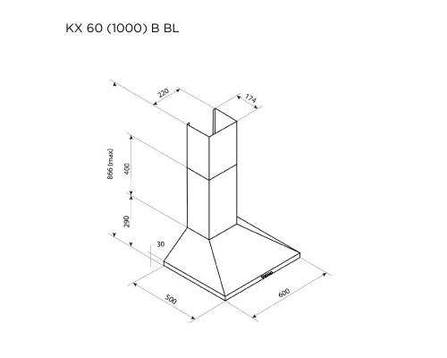 Витяжка кухонна Pyramida KX 60 (1000) B BL