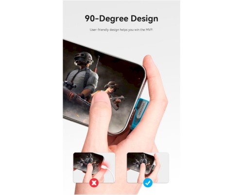 Дата кабель USB-C to USB-C 0.5m USB2.0 60W (20V/3A) angle 90° Gray Aluminum Alloy Vention (TRAHD)