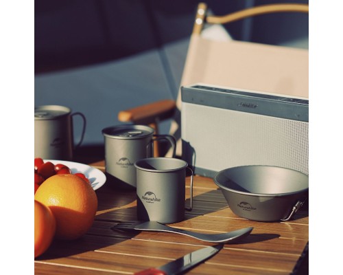 Чашка туристична Naturehike NH20CJ005 титанова з ручкою 300 мл (6927595745779)