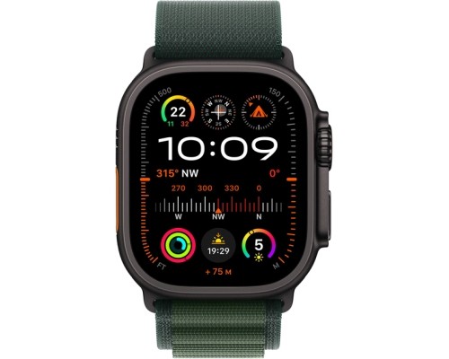 Смарт-годинник Apple Watch Ultra 2 2024 GPS + Cellular 49mm Black Titanium Case with Dark Green Alpine Loop - Large (MX4T3UL/A)