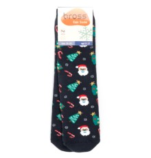 Шкарпетки дитячі Bross новорічні махрові (10436-6-8-blue)