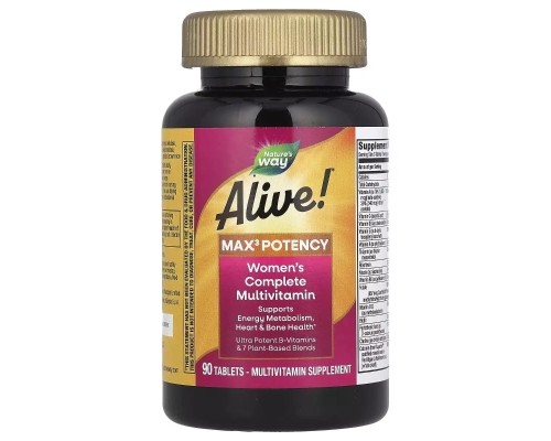 Мультивітамін Nature's Way Мультивітаміни для жінок, Alive! Max3 Potency, Women's Complete Multivitamin (NWY-15543)