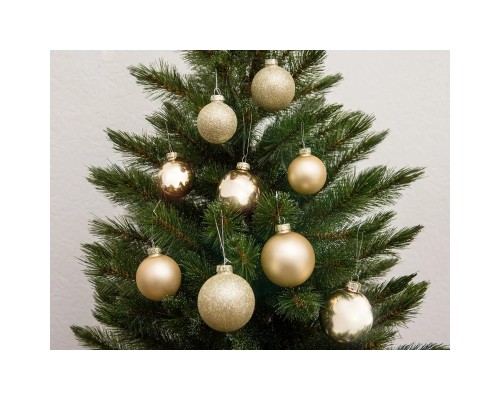 Ялинкова іграшка House Of Seasons Скляні кульки 42 шт D7 см D6 см D5 см Шампань (8720362102908)