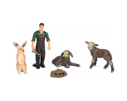 Фігурка Kids Team набір Ферма фермер, кролик, два ягнятка (Q9899-T7_2)