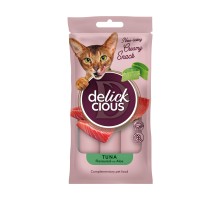 Ласощі для котів Delickcious Тунець з додаванням алое 4 х 15 г (4820269141605)