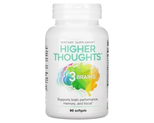 Вітамінно-мінеральний комплекс Natural Factors Підтримка роботи мозку, 3 Brains, Higher Thoughts, 30 гелевих капсу (NFS-03050)