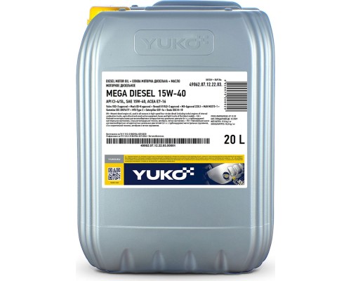 Моторна олива Yuko MEGA DIESEL 15W-40 20л (4820070240542)