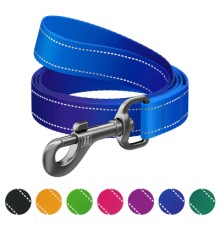 Повідок для собак WAUDOG Nylon Mono світловідбивний, S, Ш 15 мм, Д 200 см, синій (463512)