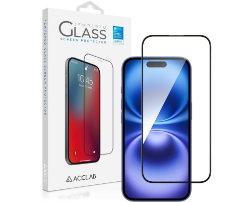 Скло захисне ACCLAB Full Glue Apple iPhone 16 Plus Black (1283126593260)