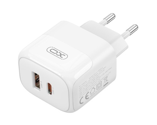 Зарядний пристрій XO L138 48W USB-C PD30W + USB-A QC18W White (L138_White)