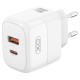 Зарядний пристрій XO L138 48W USB-C PD30W + USB-A QC18W White (L138_White)