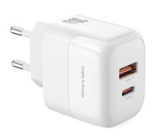 Зарядний пристрій XO L138 48W USB-C PD30W + USB-A QC18W White (L138_White)