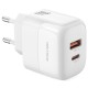 Зарядний пристрій XO L138 48W USB-C PD30W + USB-A QC18W White (L138_White)