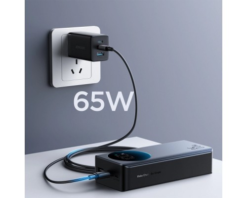 Батарея універсальна JOYROOM 30000mAh 65W PD, QC/3.0, USB-A, 2xUSB-C In/Out, Black (JR-PBF05)