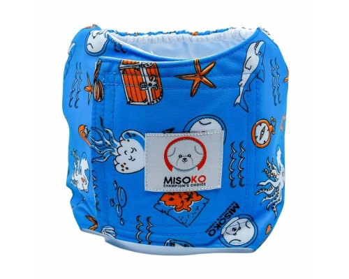 Підгузки для тварин MISOKO&CO багаторазові для кобелів, з восьминогом, XXL 1 шт. блакитні (HAINMSK63958)