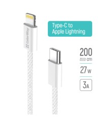 Дата кабель USB-C to Lightning 2.0m PD 27W braided gray ColorWay (CW-CBPDCL068-GR)