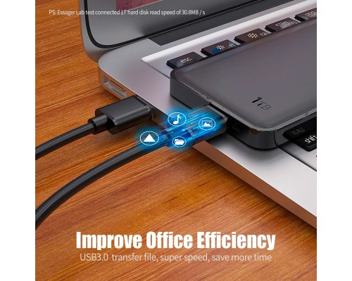 Дата кабель USB 3.0 AM/AM 2.0m 5Gbps black Essager (EXCAA-YTD01)