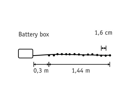 Гірлянда Luca Lighting струна, 1,74 м, теплий білий, 90 LED, таймер (8718861853278)