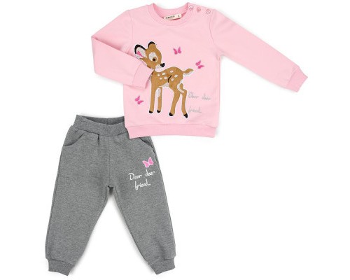 Набір дитячого одягу Breeze с олененком (11449-80G-pink)
