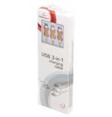 Дата кабель USB 2.0 AM to Lightning + Micro 5P + Type-C 1.0m gold Cablexpert (CC-USB2-AM31-1M-G)