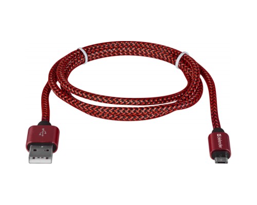 Дата кабель USB 2.0 AM to Micro 5P 1.0m USB08-03T red Defender (87801)