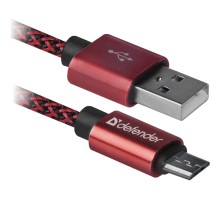 Дата кабель USB 2.0 AM to Micro 5P 1.0m USB08-03T red Defender (87801)