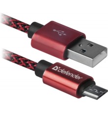 Дата кабель USB 2.0 AM to Micro 5P 1.0m USB08-03T red Defender (87801)