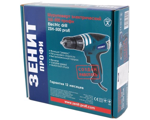 Шуруповерт Зеніт ЗШ-500 профи (834566)
