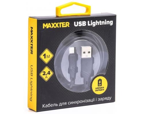 Дата кабель USB 2.0 AM to Lightning 1.0m Maxxter (UB-L-USB-02-1m)