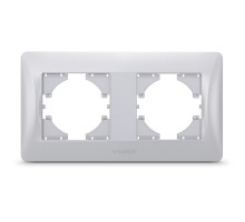 Рамка Videx BINERA срібний шовк 2 пости (VF-BNFR2H-SS)