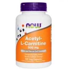 Амінокислота Now Foods Ацетил-L Карнитин, Acetyl-L Carnitine, 500 мг, 100 капсул (NF0076)