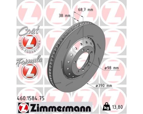 Гальмівний диск ZIMMERMANN 460.1584.75