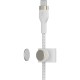 Дата кабель USB-С to Lightning 1.0m BRAIDED SILICONE white Belkin (CAA011BT1MWH)