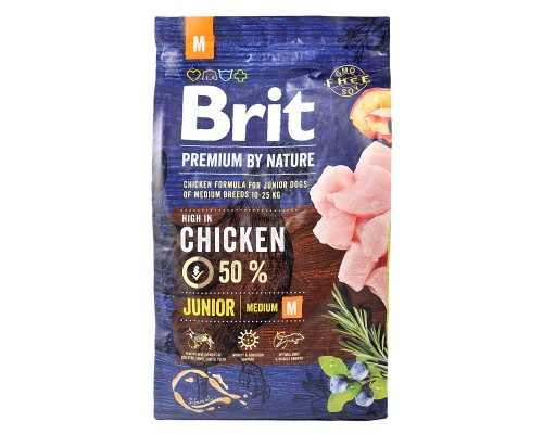 Сухий корм для собак Brit Premium Dog Junior M 3 кг (8595602526321)