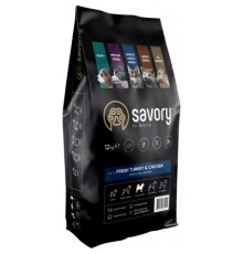 Сухий корм для собак Savory Junior Large rich in Fresh Turkey and Chicken 12 кг (4820232630211)