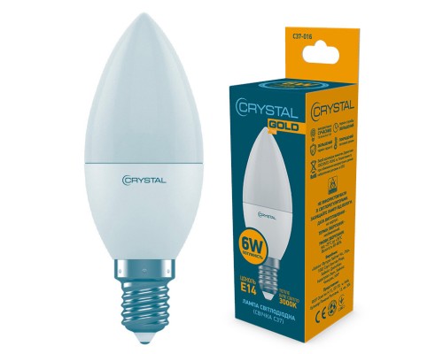 Лампочка CRYSTAL C37 6W PA Е14 3000K (C37-016)